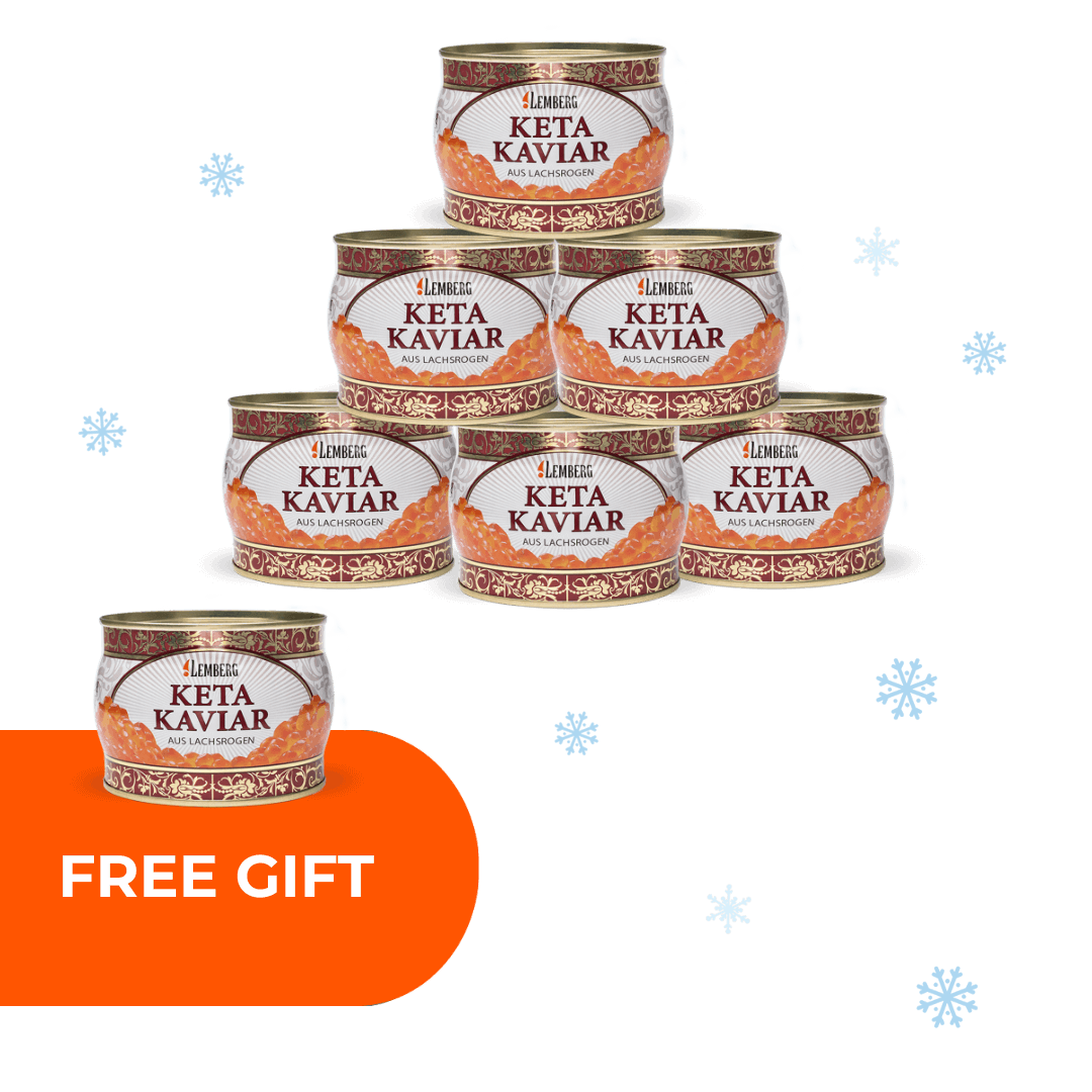 Uova di salmone keta, 400g, 6+1