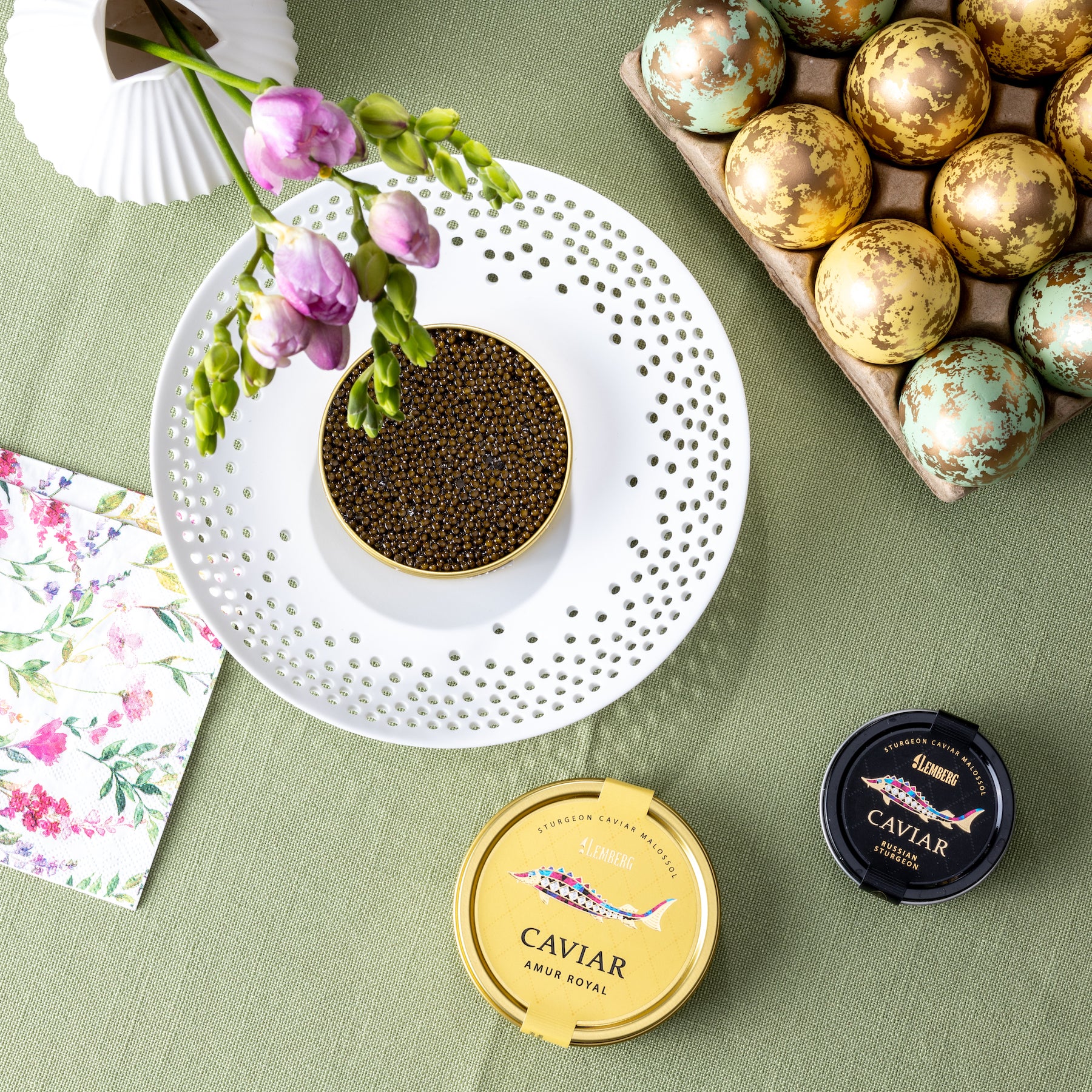 Caviale di storione AMUR ROYAL, 3 + 1 x 50g