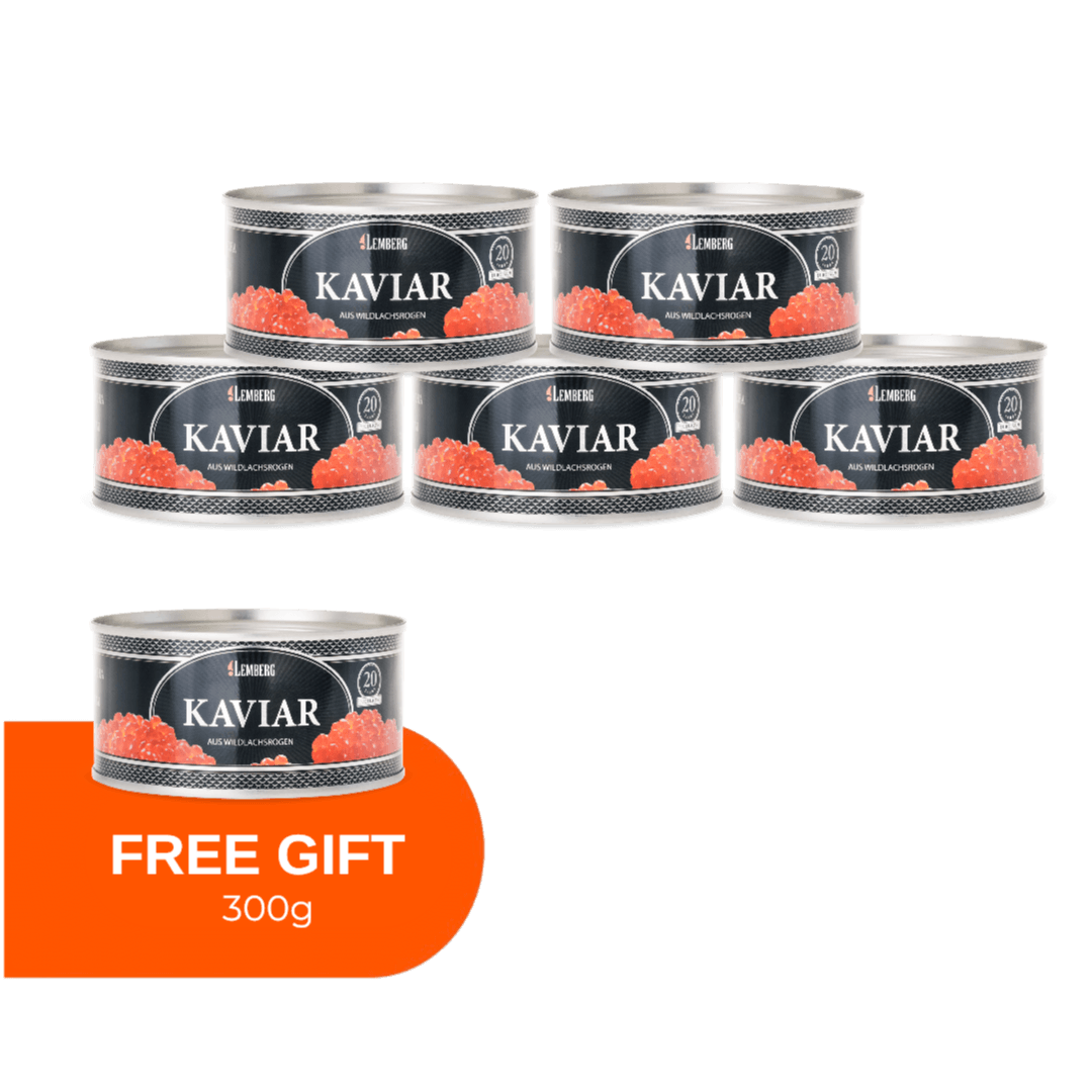 Caviale di salmone rosa PLATINUM 300 g, 5+1