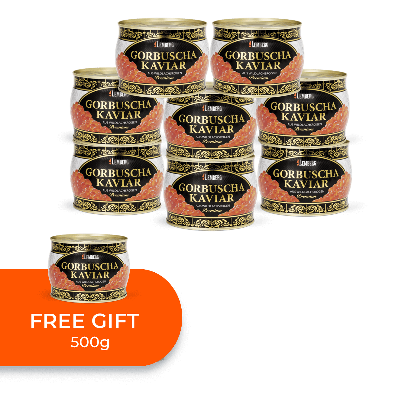 Pink Salmon Caviar, 8 + 1 x 500g