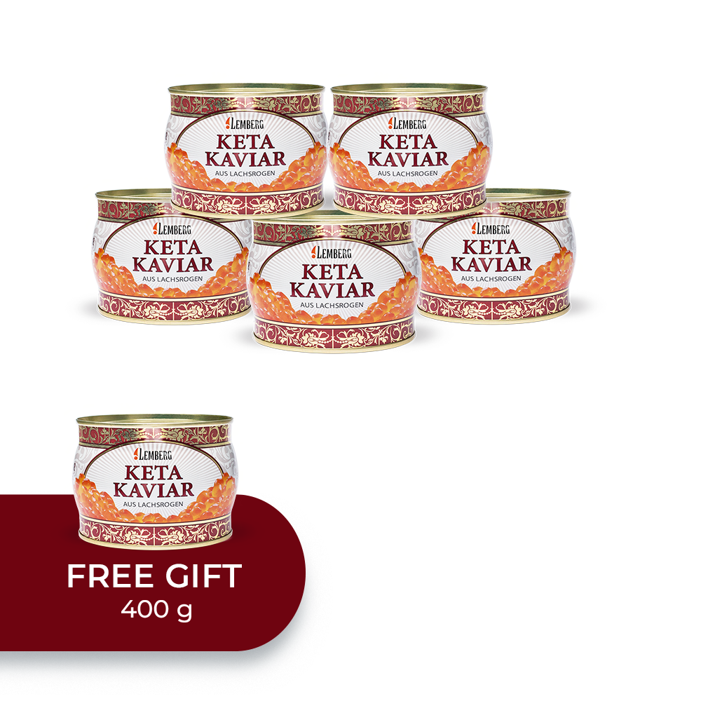 SET di uova di salmone keta 400 g, 5 + 1 IN OMAGGIO