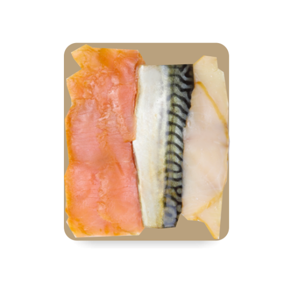 Trio di filetti, affumicati a freddo, 300 g
