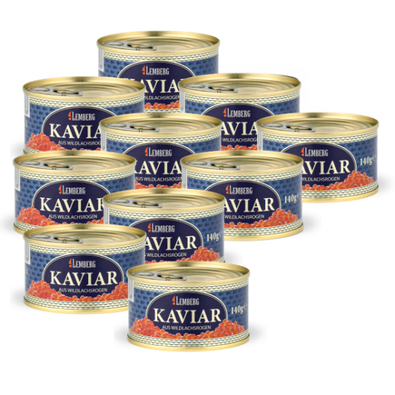 Pink Salmon Caviar, ALASKA GOLD, 10 x 140g