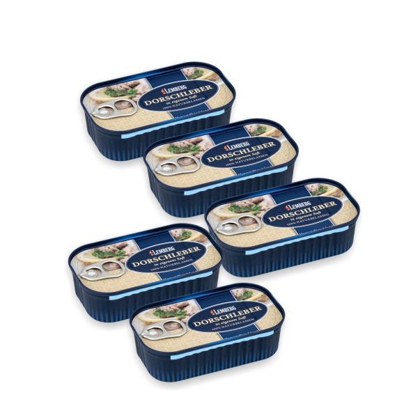 Cod liver natural, 5 x 115g