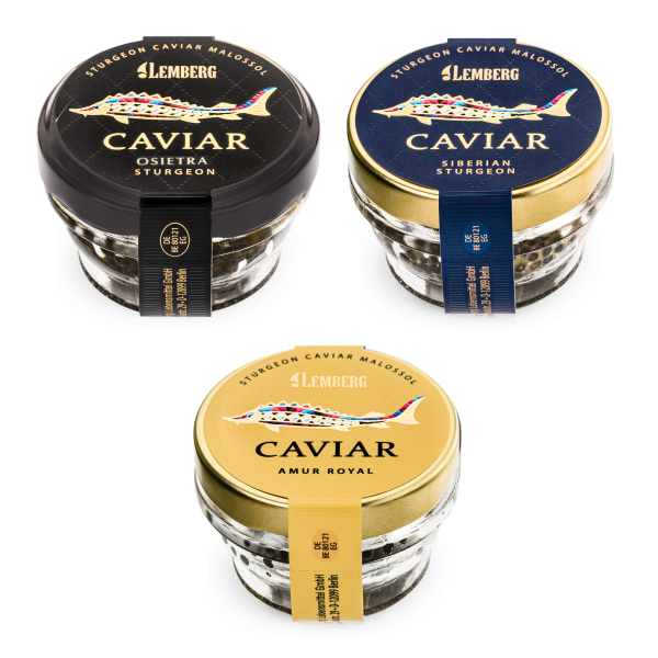 3 prelibatezze al caviale, 3 x 30 g