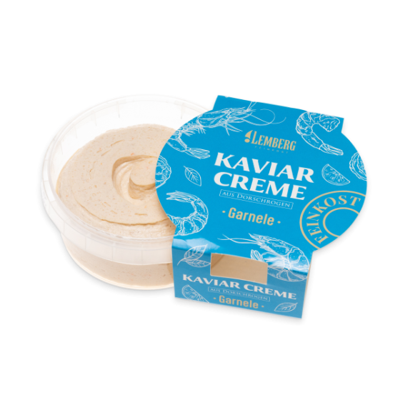 Crema di uova di merluzzo con gamberi, 150 g